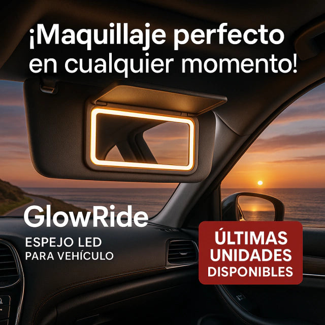 GlowRide™ – El Espejo LED Perfecto para Viajar Radiante