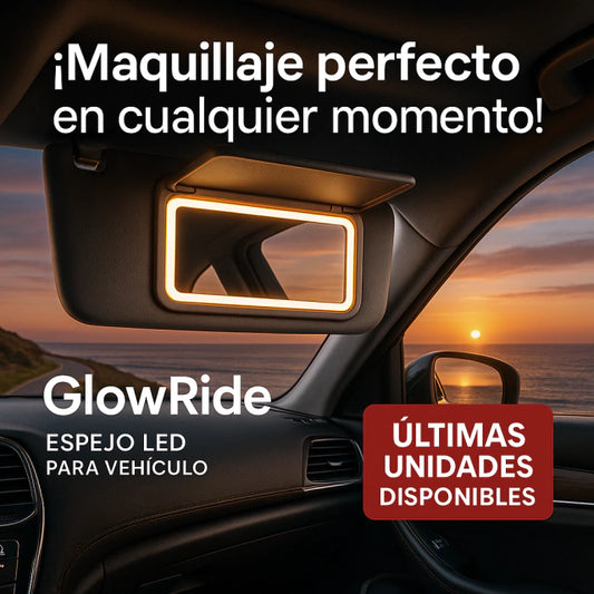 GlowRide™ – El Espejo LED Perfecto para Viajar Radiante